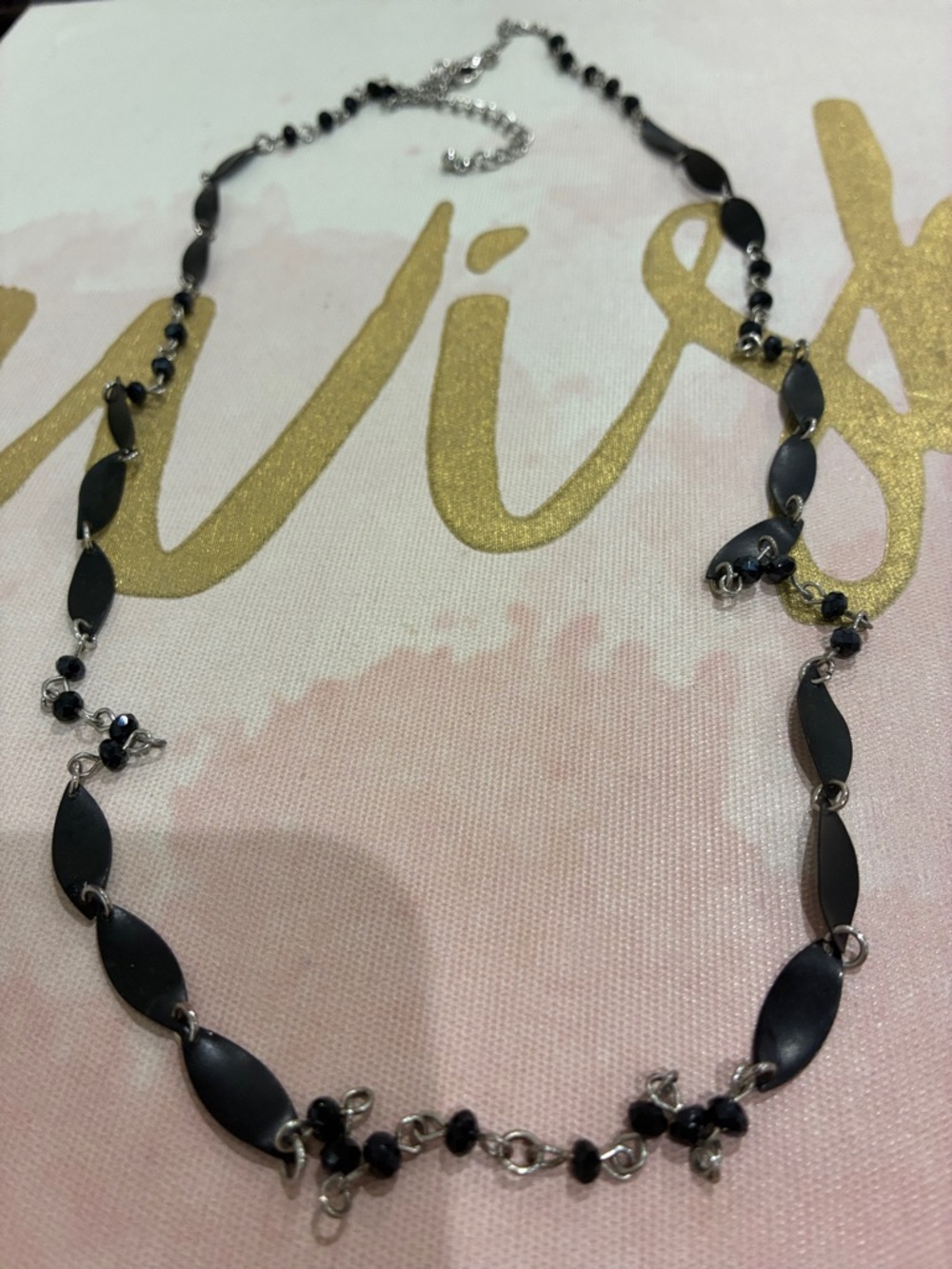 Delicate Black Beaded Women's Necklace